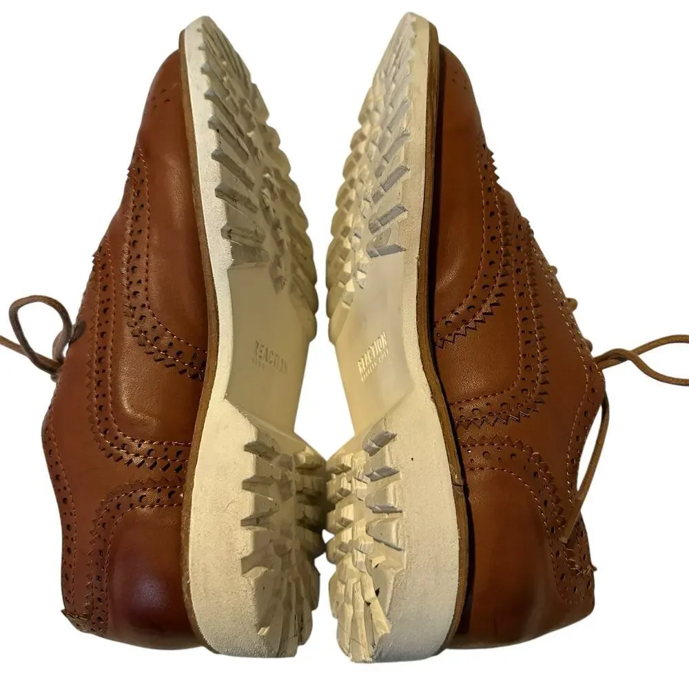 NWOT Kenneth Cole Reaction Wingtip Oxford Cognac Boys Size 1